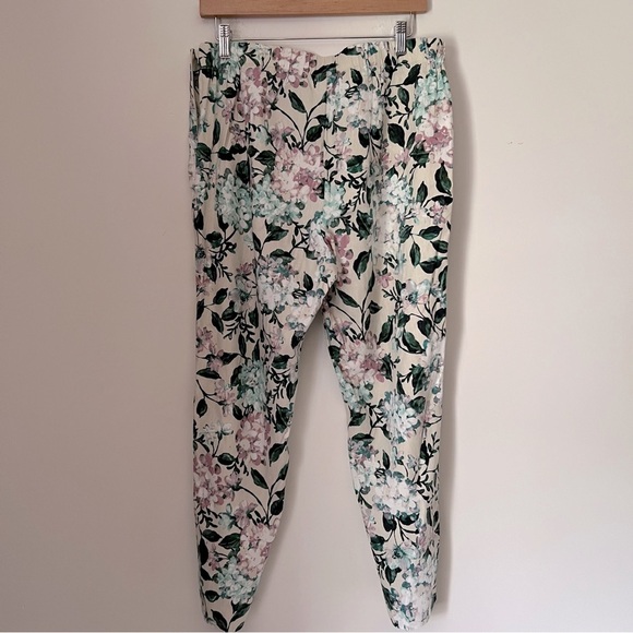 J.Jill Linen Stretch Fresh Spring Floral Cropped 3 Button Ankle Side Zip Pant M - Picture 12 of 14